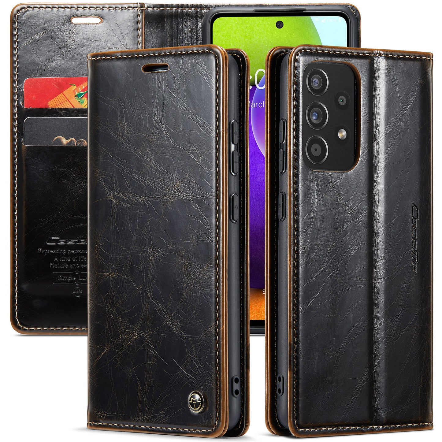 CASEME Luxury Retro Galaxy A52s Leather Case Magnetic