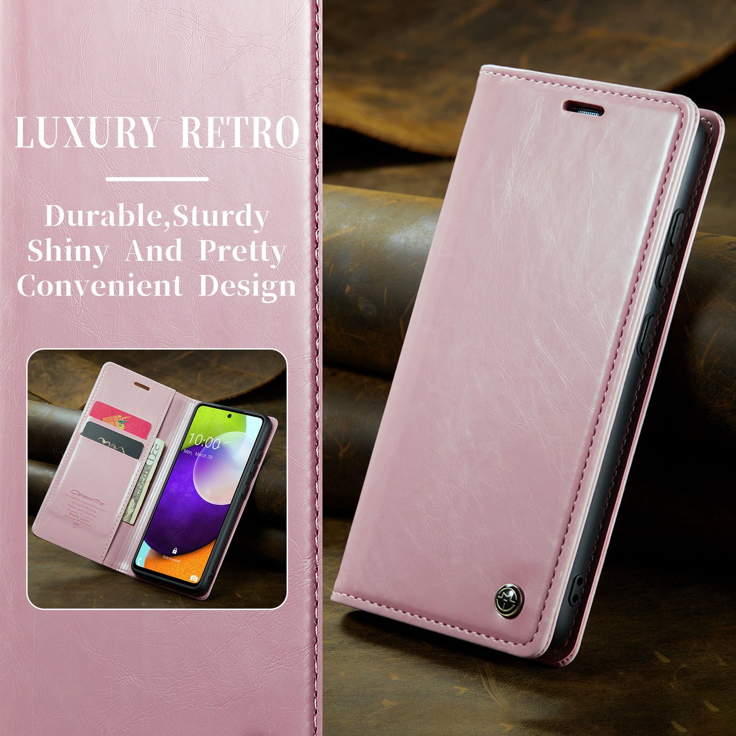 CASEME Luxury Retro Galaxy A52s Leather Case Magnetic