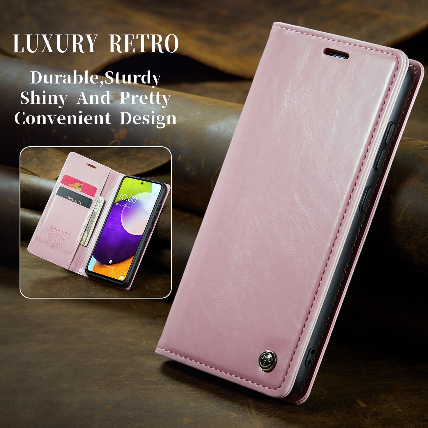 CASEME Luxury Retro Galaxy A52s Leather Case Magnetic