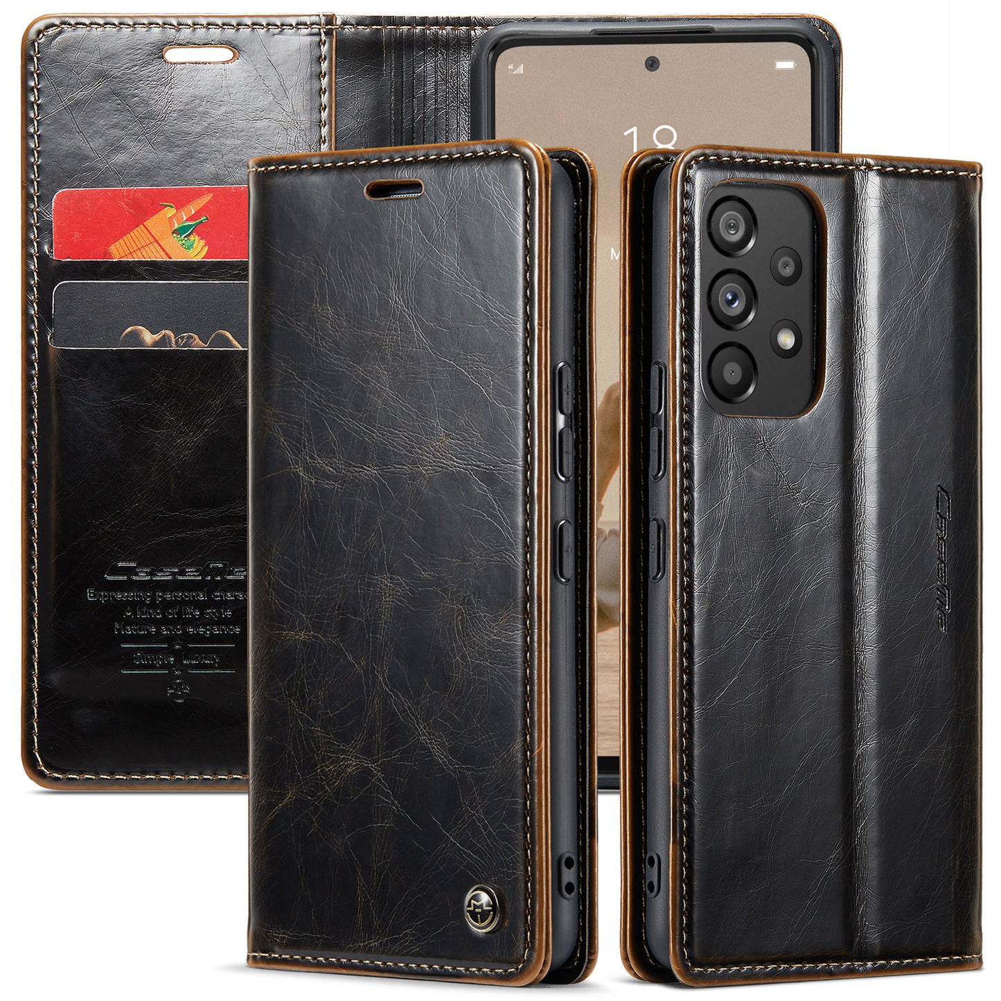 CASEME Luxury Retro Galaxy A53 Leather Case Magnetic