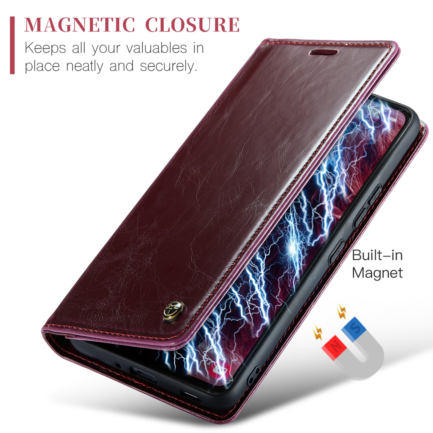 CASEME Luxury Retro Galaxy A53 Leather Case Magnetic