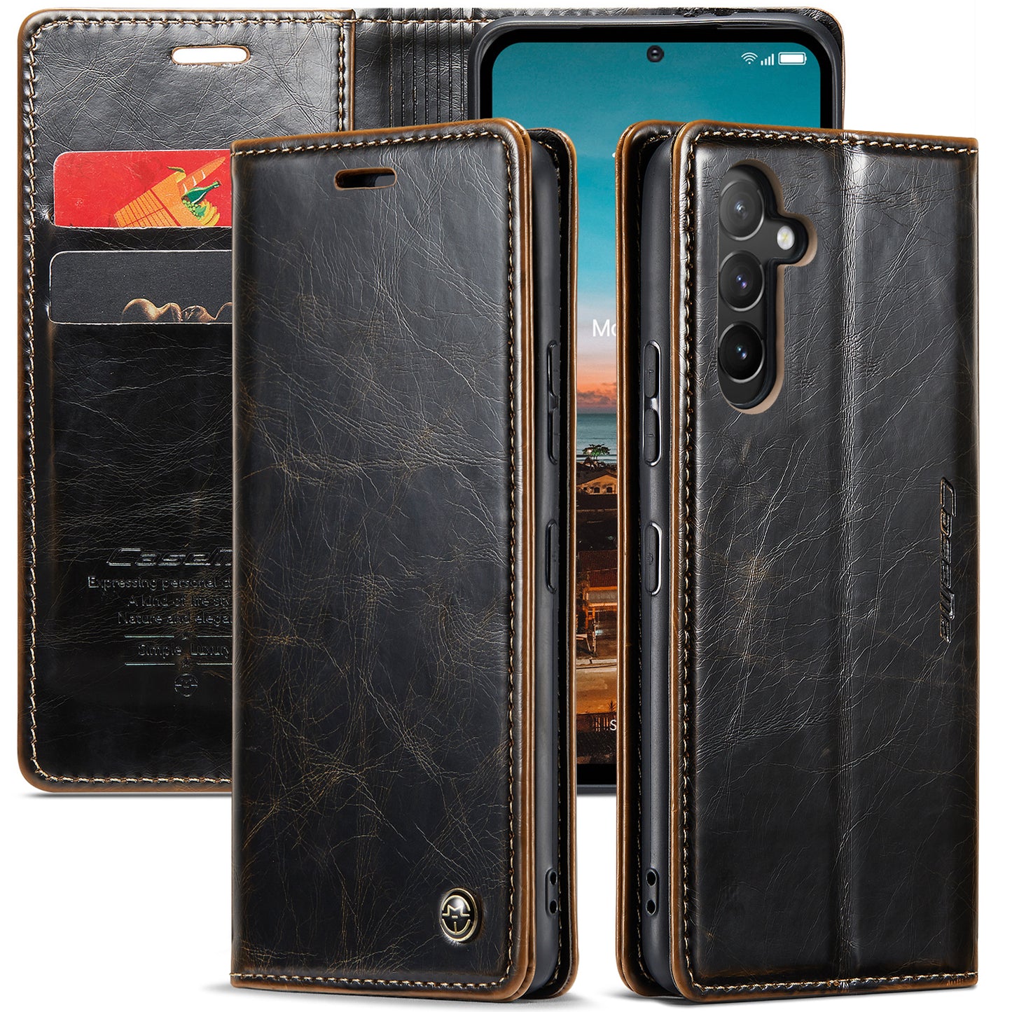 CASEME Luxury Retro Galaxy A54 Leather Case Magnetic