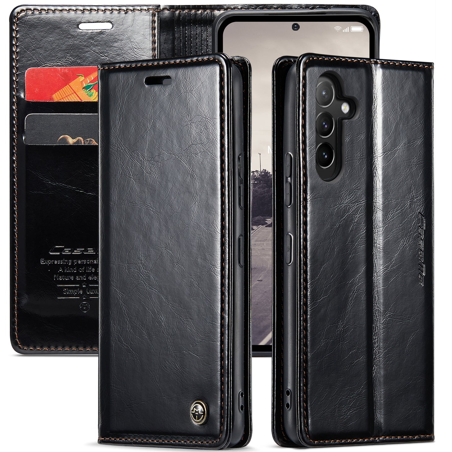 CASEME Luxury Retro Galaxy A54 Leather Case Magnetic