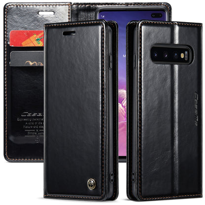 CASEME Luxury Retro Galaxy S10+ Leather Case Magnetic