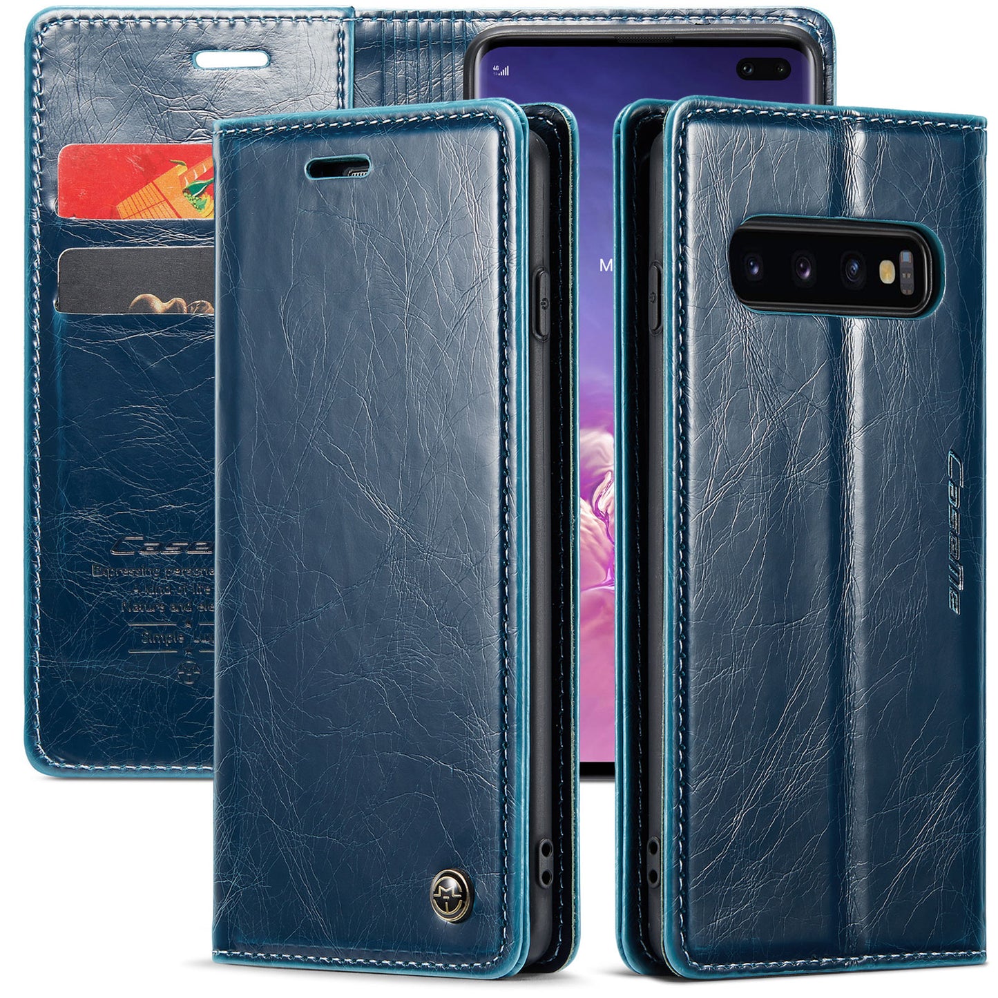 CASEME Luxury Retro Galaxy S10+ Leather Case Magnetic