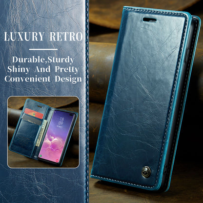 CASEME Luxury Retro Galaxy S10+ Leather Case Magnetic