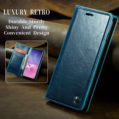 CASEME Luxury Retro Galaxy S10+ Leather Case Magnetic