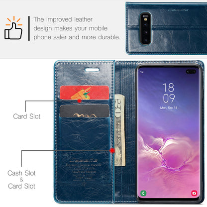 CASEME Luxury Retro Galaxy S10+ Leather Case Magnetic