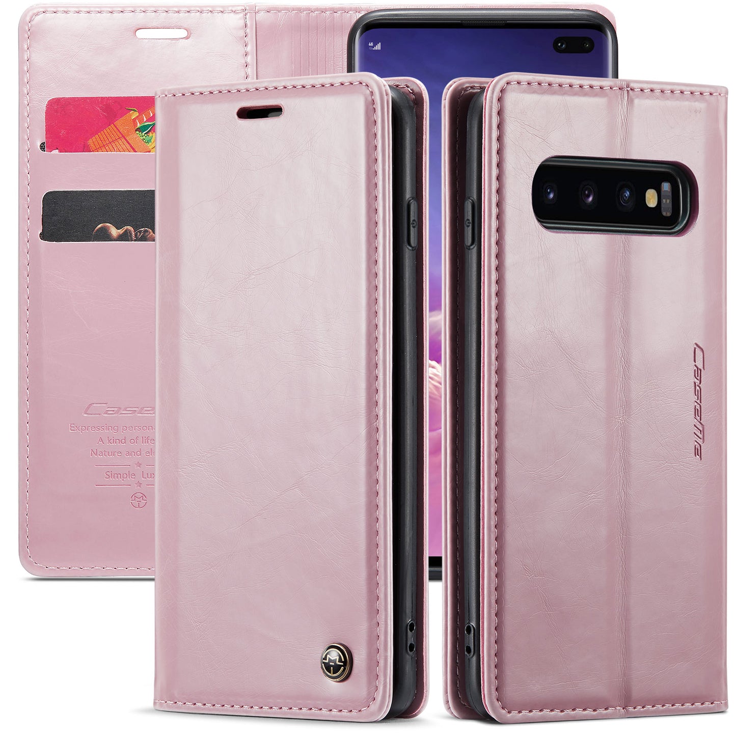 CASEME Luxury Retro Galaxy S10+ Leather Case Magnetic