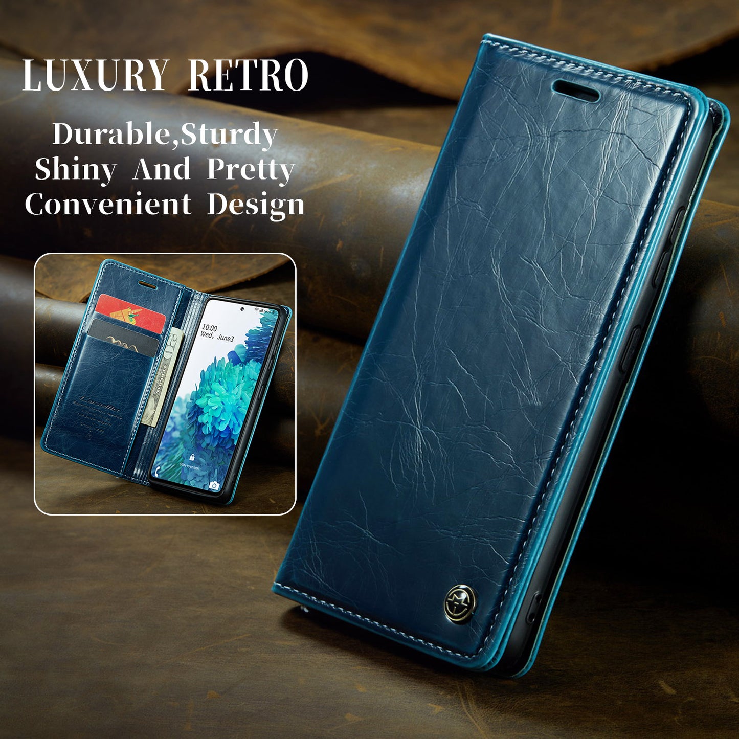 CASEME Luxury Retro Galaxy S20 FE Leather Case Magnetic