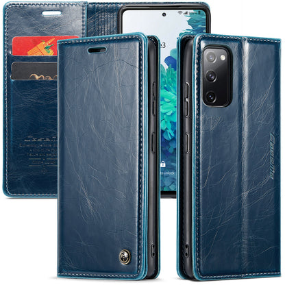 CASEME Luxury Retro Galaxy S20 FE Leather Case Magnetic