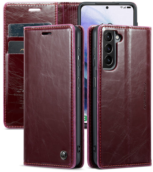 CASEME Luxury Retro Galaxy S21+ Leather Case Magnetic