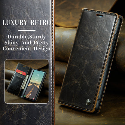 CASEME Luxury Retro Galaxy S23 FE Leather Case Magnetic