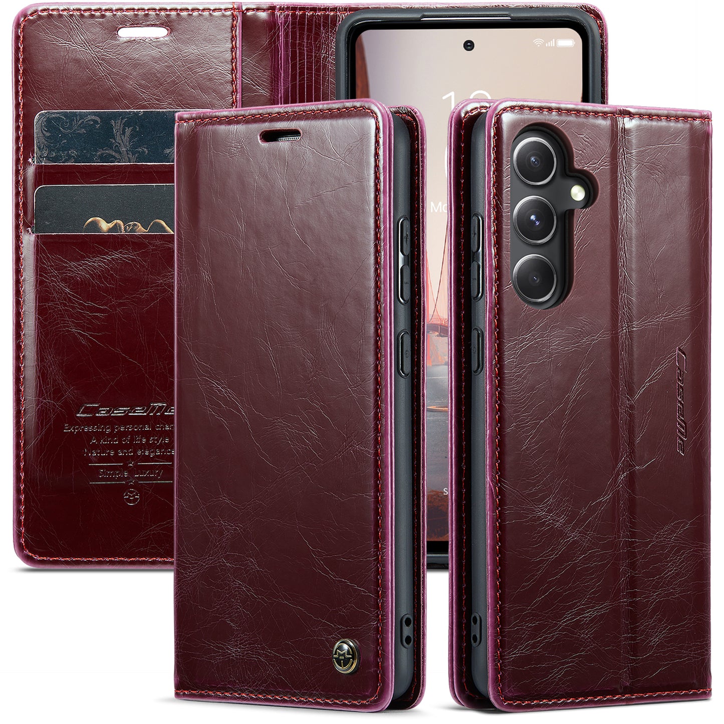 CASEME Luxury Retro Galaxy S23 FE Leather Case Magnetic