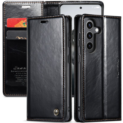 CASEME Luxury Retro Galaxy S24 FE Leather Case Magnetic