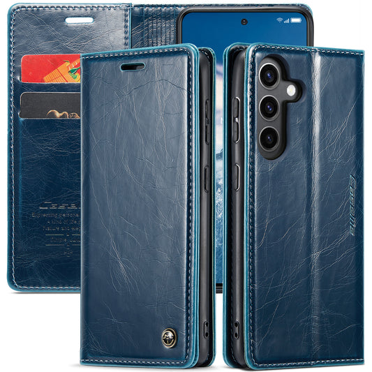 CASEME Luxury Retro Galaxy S24 FE Leather Case Magnetic