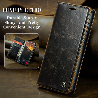 CASEME Luxury Retro Galaxy S24 FE Leather Case Magnetic