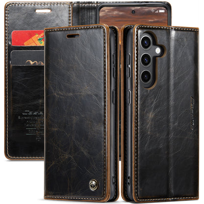 CASEME Luxury Retro Galaxy S24 FE Leather Case Magnetic