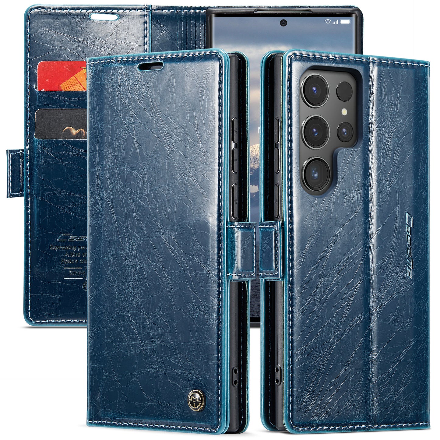 CASEME Luxury Retro Galaxy S24 Ultra Leather Case Magnetic