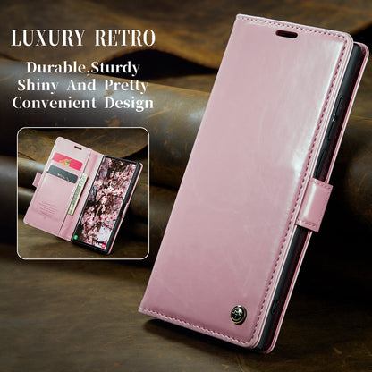 CASEME Luxury Retro Galaxy S24 Ultra Leather Case Magnetic