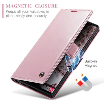 CASEME Luxury Retro Galaxy S24 Ultra Leather Case Magnetic