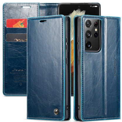 CASEME Luxury Retro Galaxy S21 Ultra Leather Case Magnetic