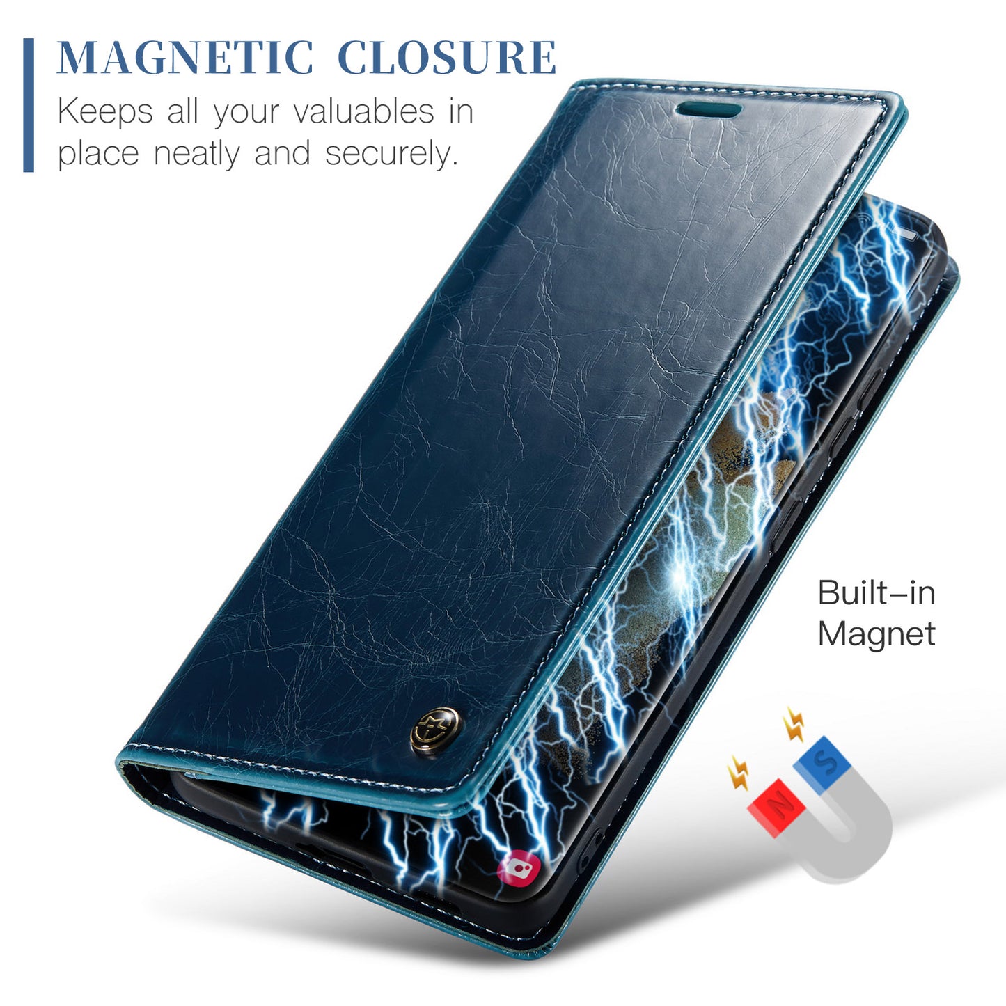 CASEME Luxury Retro Galaxy S21 Ultra Leather Case Magnetic