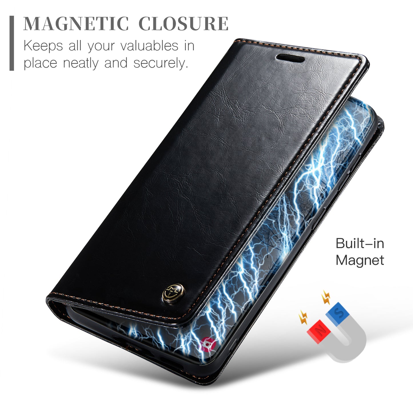 CASEME Luxury Retro Galaxy S23 Leather Case Magnetic