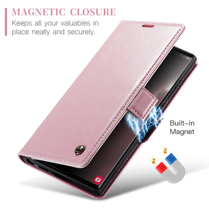 CASEME Luxury Retro Galaxy S23 Ultra Leather Case Magnetic