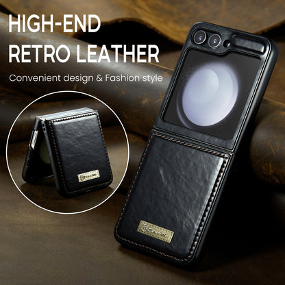 CASEME Luxury Retro Galaxy Z Flip5 Leather Case Magnetic