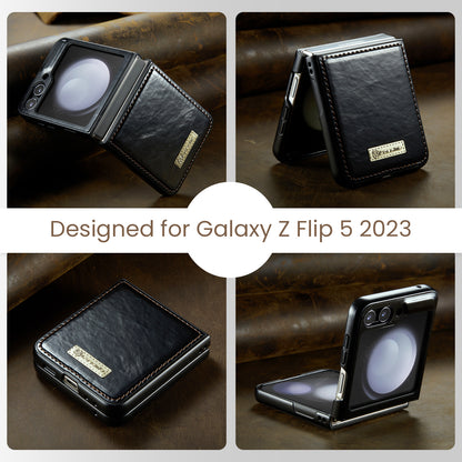 CASEME Luxury Retro Galaxy Z Flip5 Leather Case Magnetic