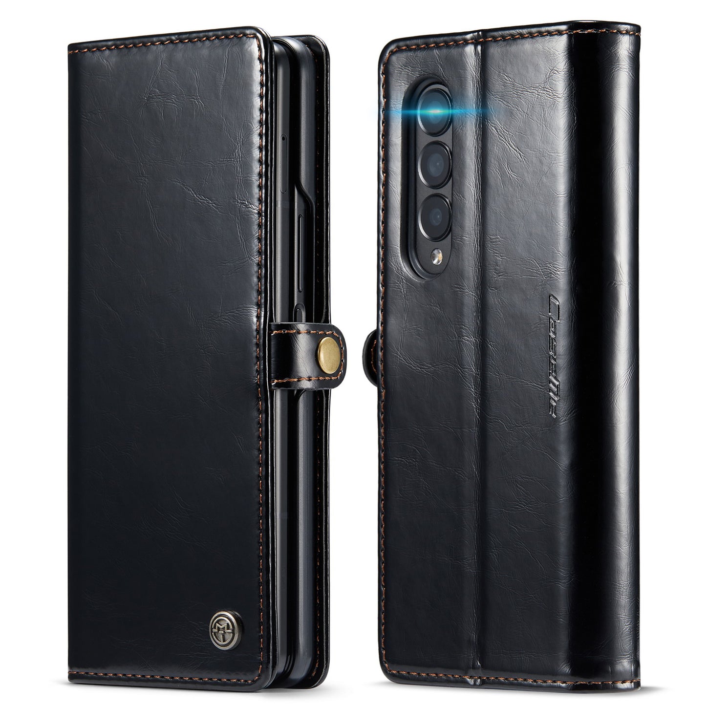 CASEME Luxury Retro Galaxy Z Fold3 Leather Case Magnetic