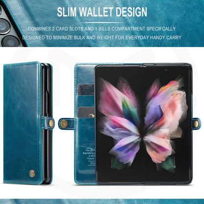 CASEME Luxury Retro Galaxy Z Fold3 Leather Case Magnetic