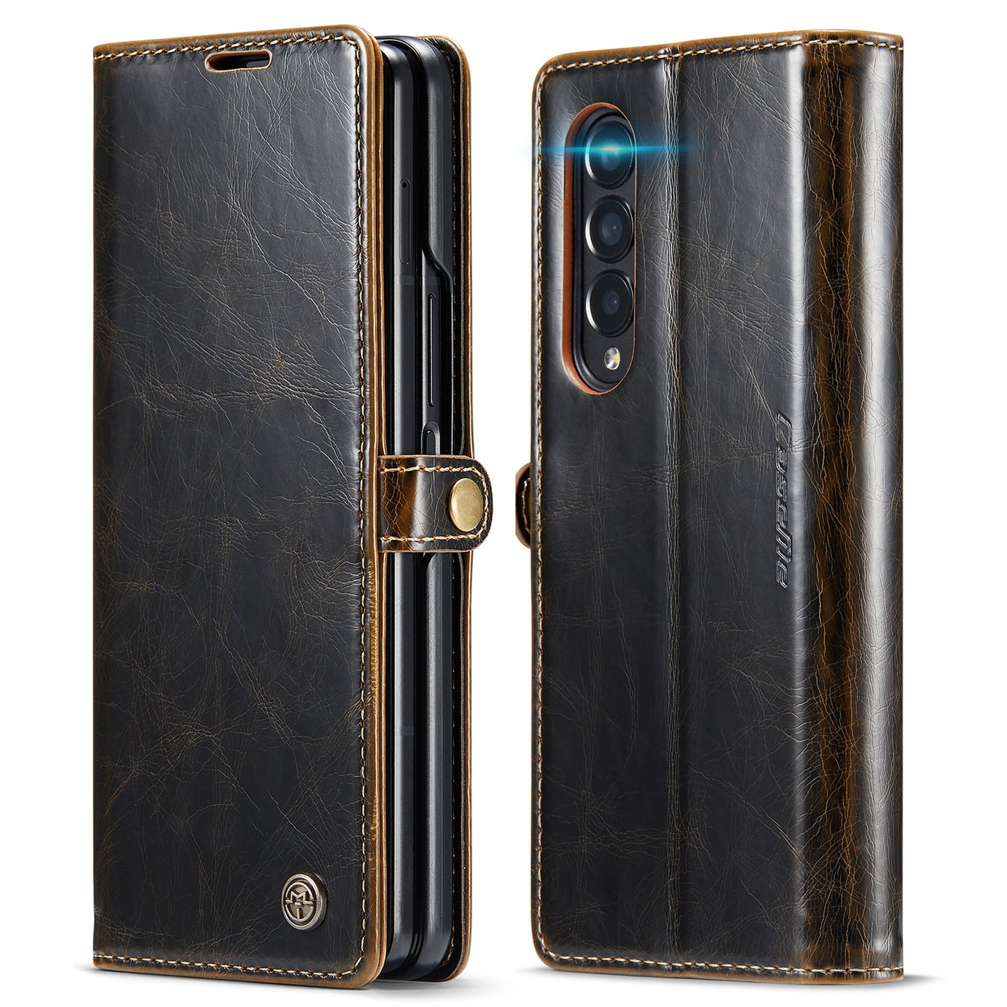 CASEME Luxury Retro Galaxy Z Fold4 Leather Case Magnetic