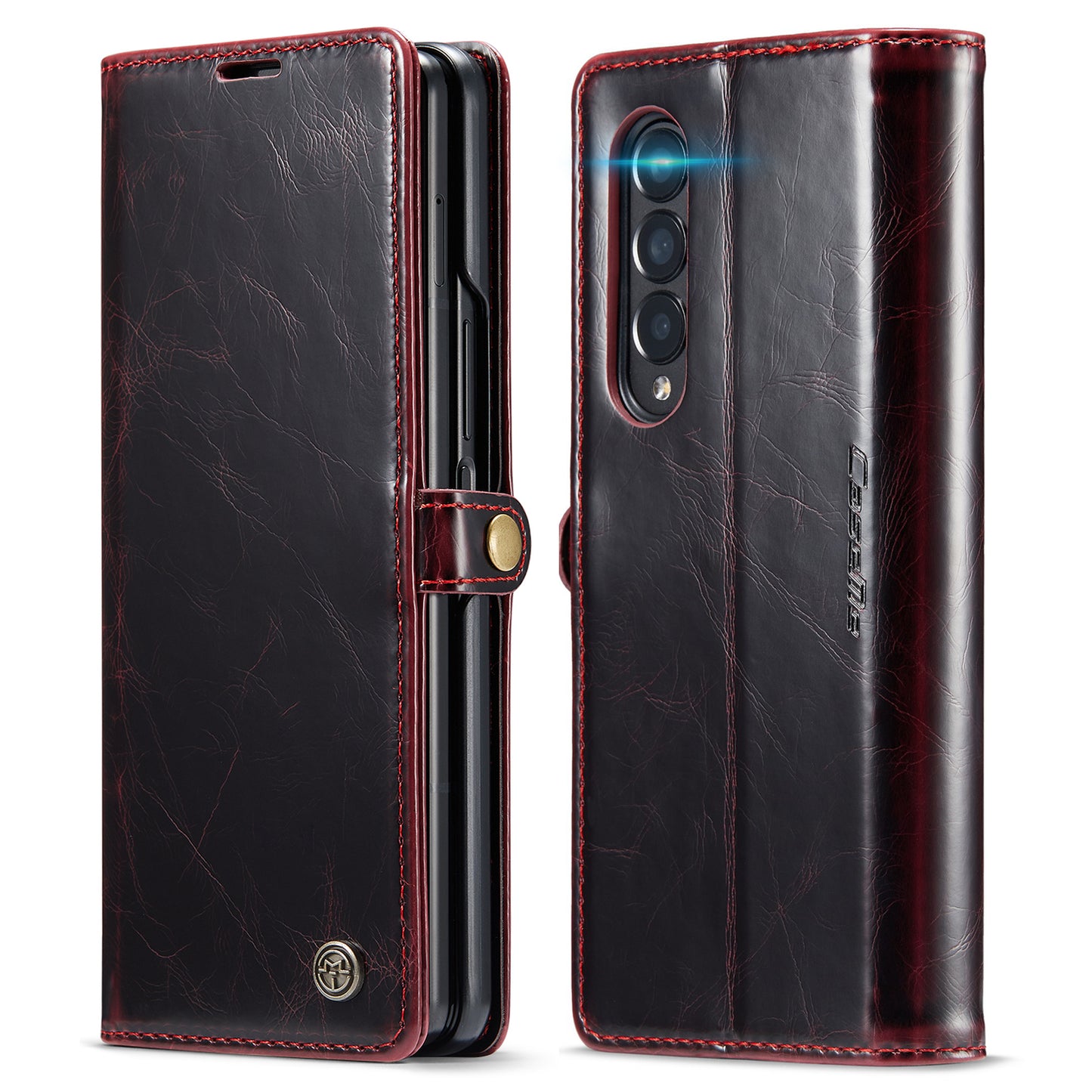 CASEME Luxury Retro Galaxy Z Fold4 Leather Case Magnetic