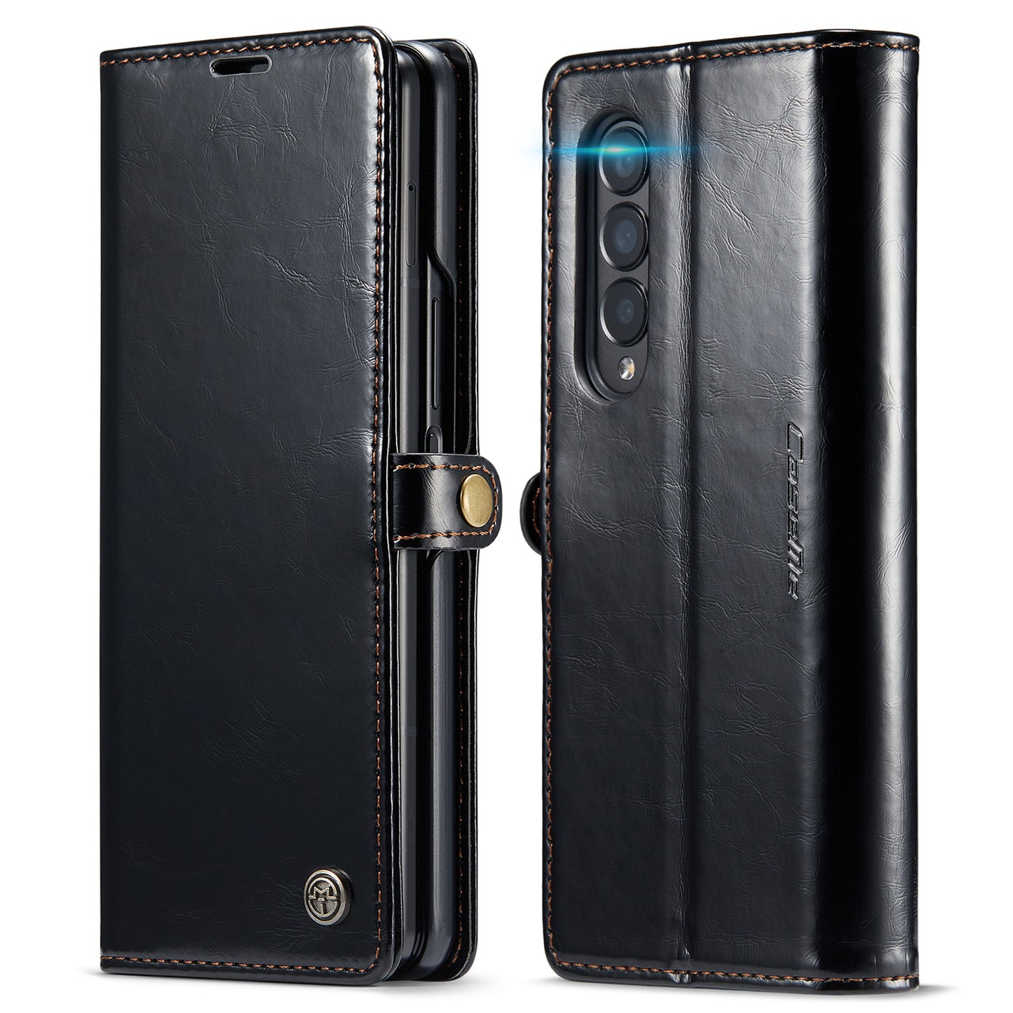 CASEME Luxury Retro Galaxy Z Fold4 Leather Case Magnetic