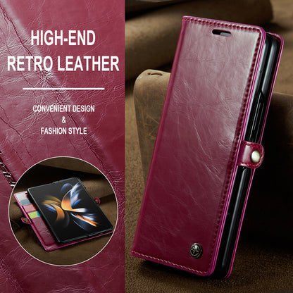 CASEME Luxury Retro Galaxy Z Fold4 Leather Case Magnetic