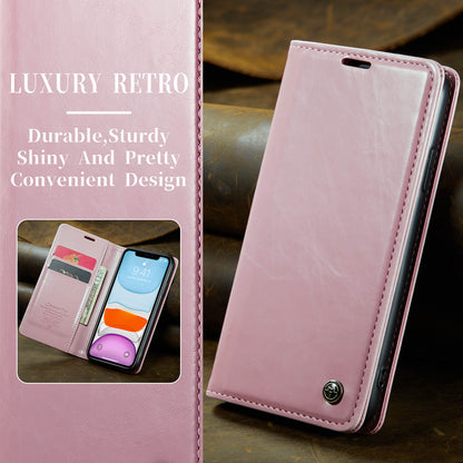 CASEME Luxury Retro iPhone 11 Leather Case Magnetic