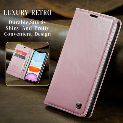 CASEME Luxury Retro iPhone 11 Leather Case Magnetic