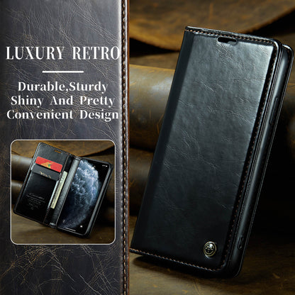 CASEME Luxury Retro iPhone 11 Pro Max Leather Case Magnetic