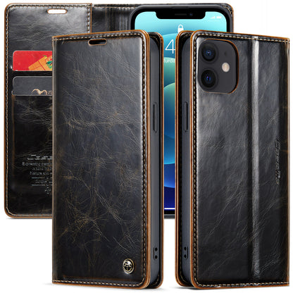 CASEME Luxury Retro iPhone 12 Mini Leather Case Magnetic