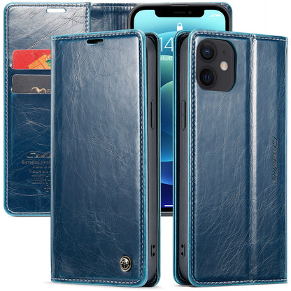 CASEME Luxury Retro iPhone 12 Mini Leather Case Magnetic