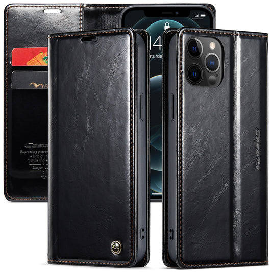 CASEME Luxury Retro iPhone 12 Pro Max Leather Case Magnetic