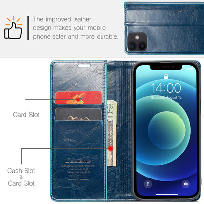 CASEME Luxury Retro iPhone 12 Leather Case Magnetic