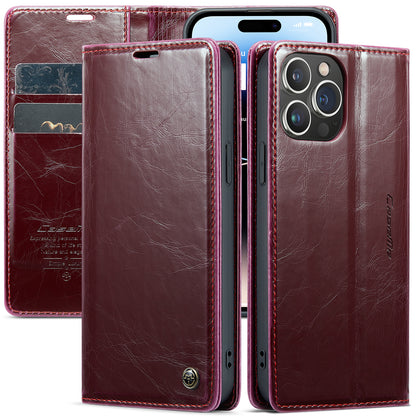 CASEME Luxury Retro iPhone 14 Pro Max Leather Case Magnetic