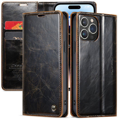 CASEME Luxury Retro iPhone 14 Pro Max Leather Case Magnetic