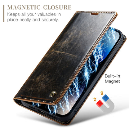 CASEME Luxury Retro iPhone 14 Pro Leather Case Magnetic