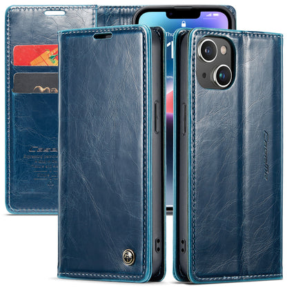 CASEME Luxury Retro iPhone 14 Leather Case Magnetic