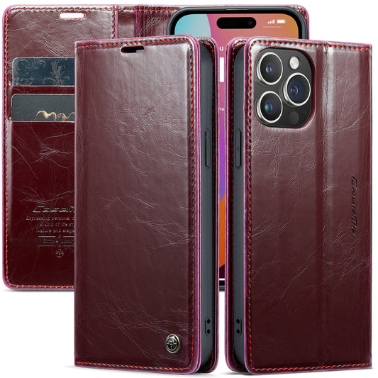 CASEME Luxury Retro iPhone 16 Pro Max Leather Case Magnetic