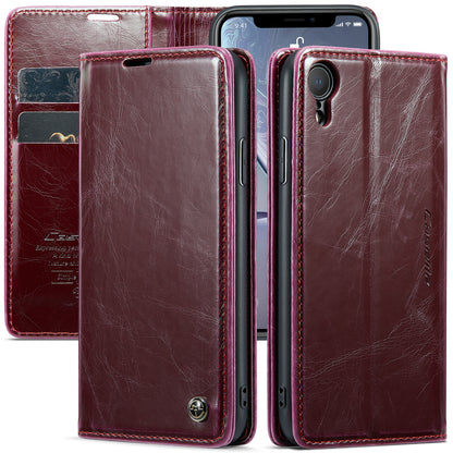 CASEME Luxury Retro iPhone XR Leather Case Magnetic